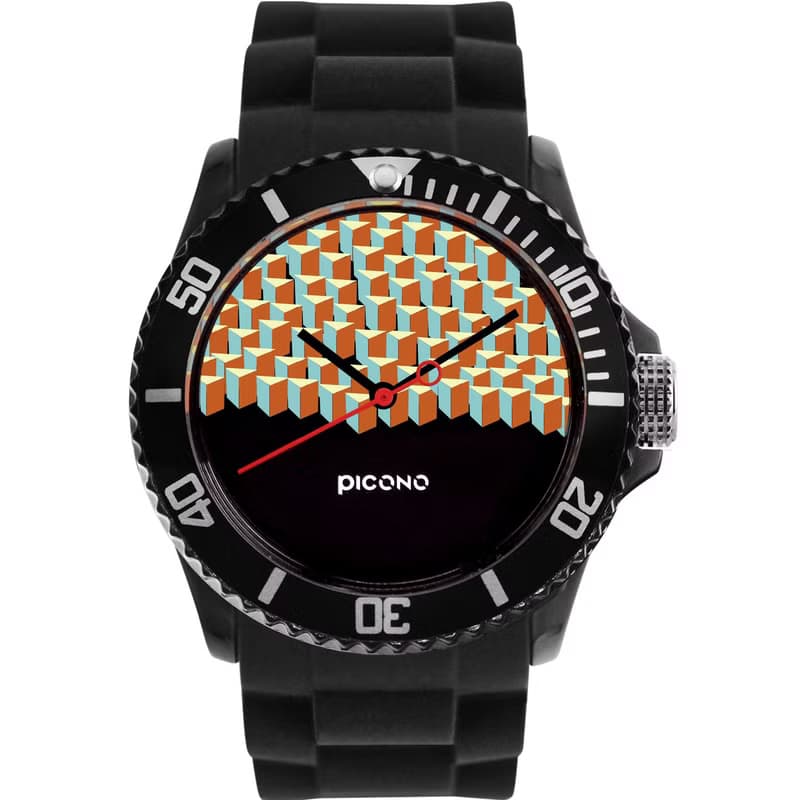 【PICONO】方塊遊樂場運動手錶-黑 / BA-BP-03