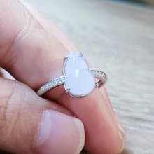 【親翠】天然翡翠 冰粉紫聚福納氣葫蘆簡單款銀戒 送禮首選