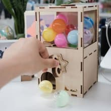 【DIY手作禮物】mini木製迷你扭蛋機-送15顆扭蛋 辦公室療癒小物