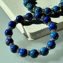 【雲水間】青金石鍍銀手鏈 冷靜與理性 專注集中【射手摩羯12月】