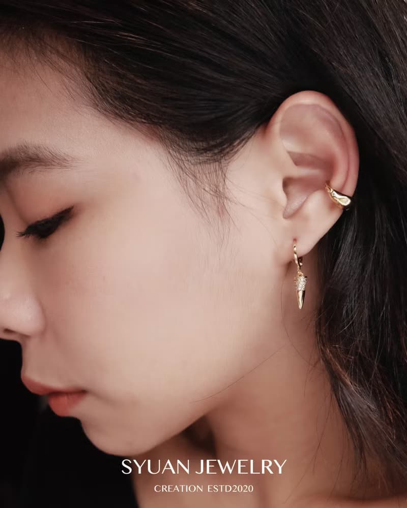 SYUAN JEWELRY | Be yourself — 鍍18K卯丁鋯石耳環