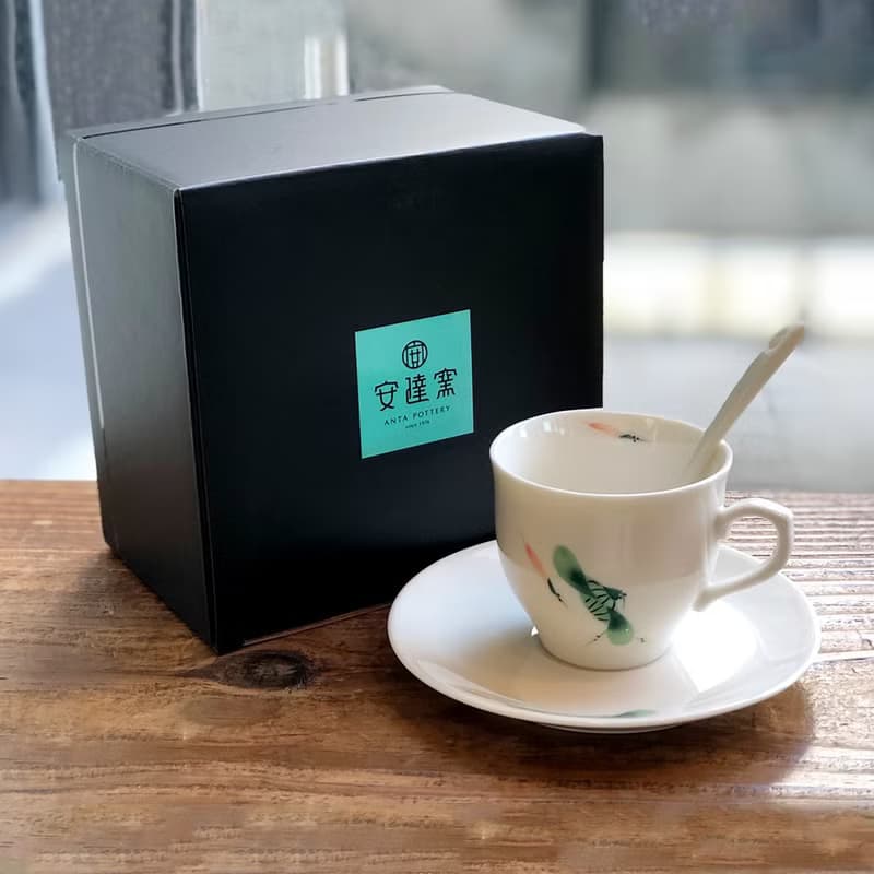 安達窯-繪荷咖啡杯盤組
