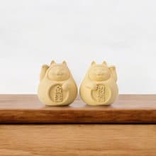 【送禮首選】胖胖招財招福貓一對(小) 招財黃