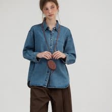 反向的口袋 復古vintage水洗牛仔襯衫