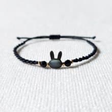Black Rabbit Mother-of-pearl Onyx Macrame Knot Bracelet