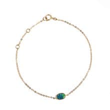 油畫蛋白石手鍊 - 18k純金 - 歐泊