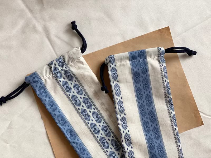 秘藍圖騰///防水立體束口袋 ‧ 餐袋尺寸兩入組