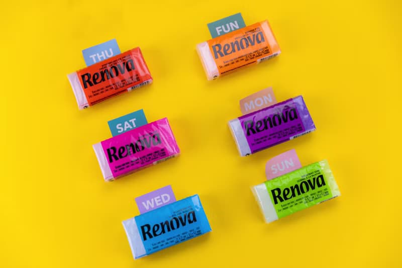 Renova水果香多彩抽取式清潔用手帕紙巾多色時尚送禮環保無螢光劑