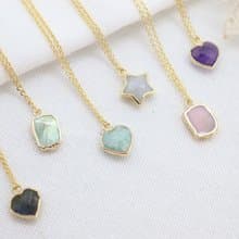 Adorable Gemstone Necklace for Boho Babes Handcrafted Sparkling Gemstone Heart