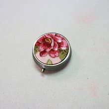 玫瑰 古銅款 圓形 分格藥盒 迷你 隨身攜帶 小物 收納盒 藥盒