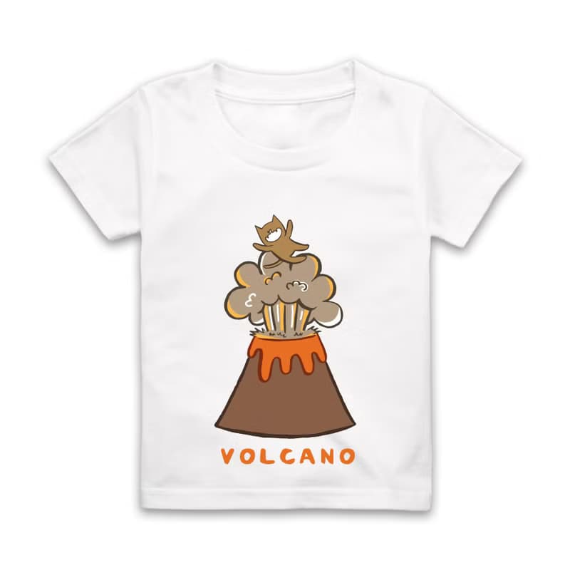 字母V-VOLCANO短袖T恤-白