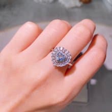 天然海藍寶  0.55克拉 925純銀 3月誕生石 【一物一拍】