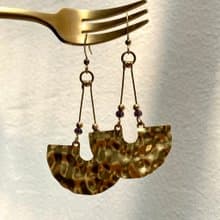 老林雜貨 | 半圓波紋黃銅耳環 (針式 / 夾式)