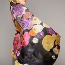 Floral Silk scarf/ Silk shawl-Falling Ranunculus/ Luxury Scarves