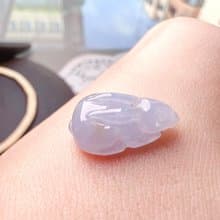 冰種紫羅蘭翡翠小兔子 | 天然緬甸A貨翡翠 | 送禮