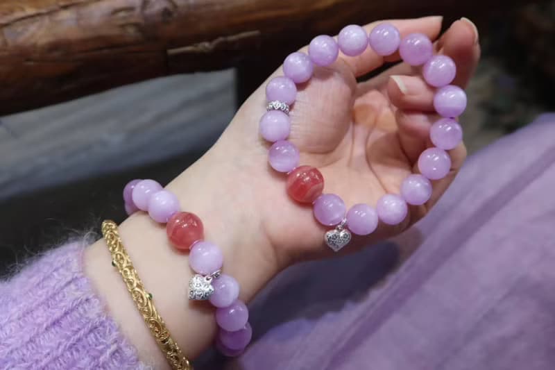 天然紫鋰輝手鏈女款時尚百搭送女友送閨蜜生日禮物淡雅小眾手鏈