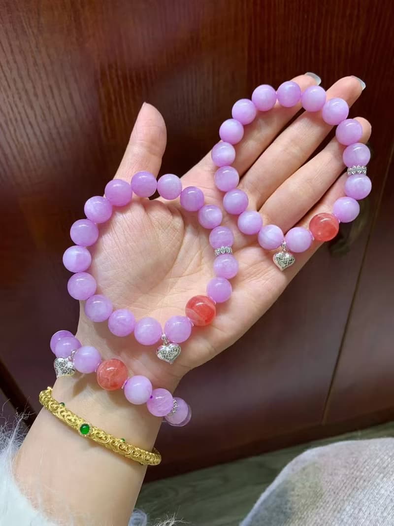 天然紫鋰輝手鏈女款時尚百搭送女友送閨蜜生日禮物淡雅小眾手鏈