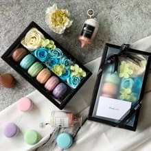 花與香氛─馬卡龍與玫瑰花香皂禮盒【藍】