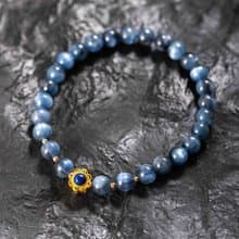 藍晶石青金石純銀鍍金手鍊