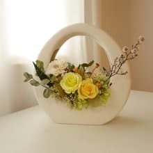 永生花特色O型大提籃-黃綠色