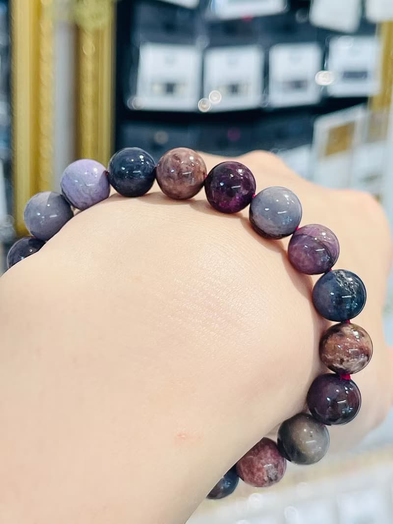 天然彩色舒俱萊9.5mm27.60g手鍊預防癌症淨化全身脈輪負能量