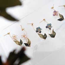 耳針x耳夾水晶花_花願(三色)_光點飾品