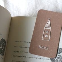 刺繡小卡 /  HOME 房子書籤