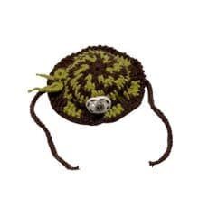 Single item, Olive Green Brown hat : 10cm doll-only