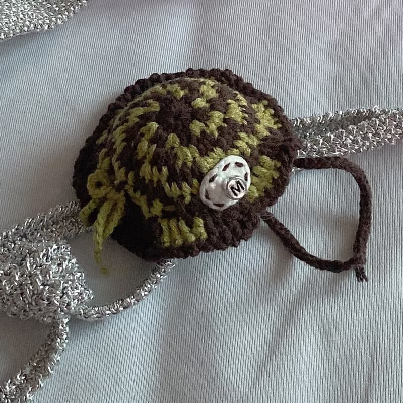 Single item, Olive Green Brown hat : 10cm doll-only