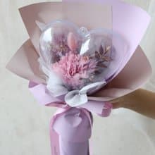 愛心泡泡永生康乃馨花束 3色