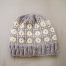 手作編織毛帽~雪花點點帽