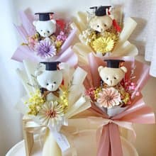 畢業花束 畢業小熊花束 永生花束 畢業禮物 太陽花花束