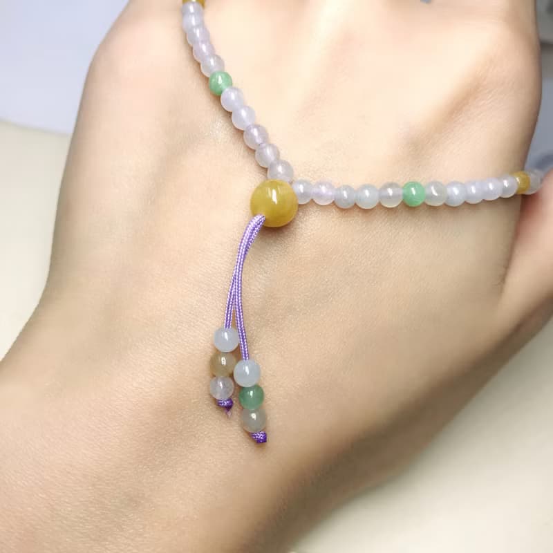 冰三彩翡翠珠鍊 | 天然緬甸A貨翡翠 | 送禮