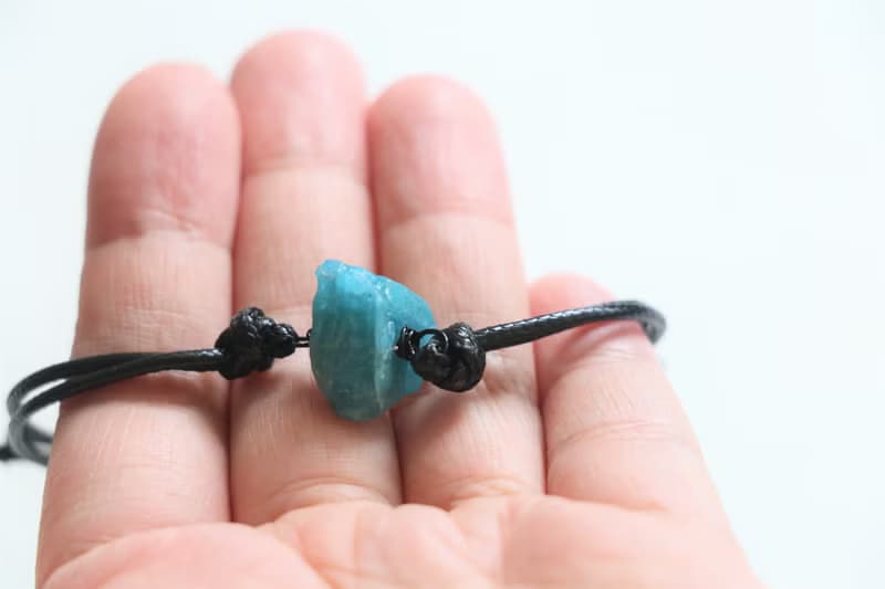 天然藍磷灰石手鍊 礦石手環 水晶手繩 情侶手繩 朋友手繩