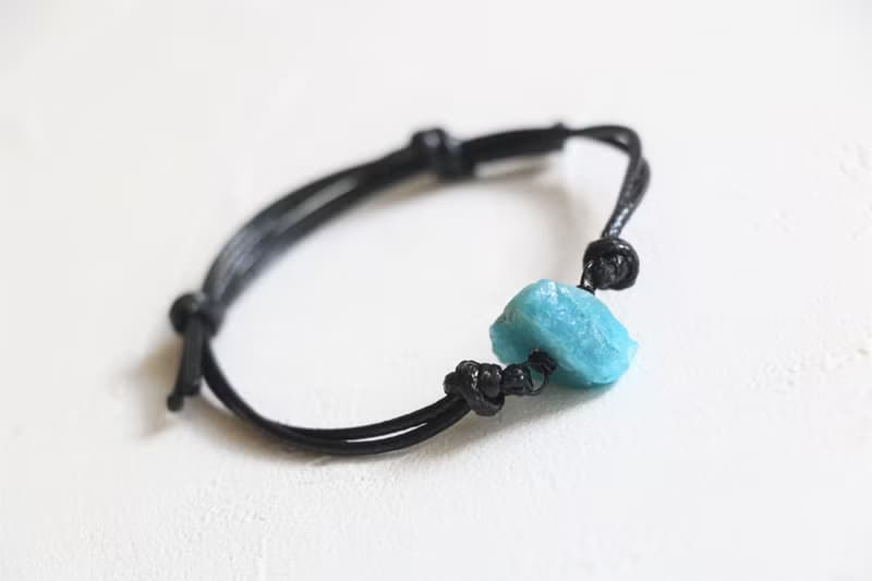 天然藍磷灰石手鍊 礦石手環 水晶手繩 情侶手繩 朋友手繩