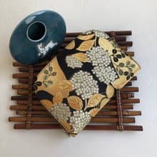 京西陣金襴錦織【流水紫陽盛開】-短夾/皮夾/零錢包