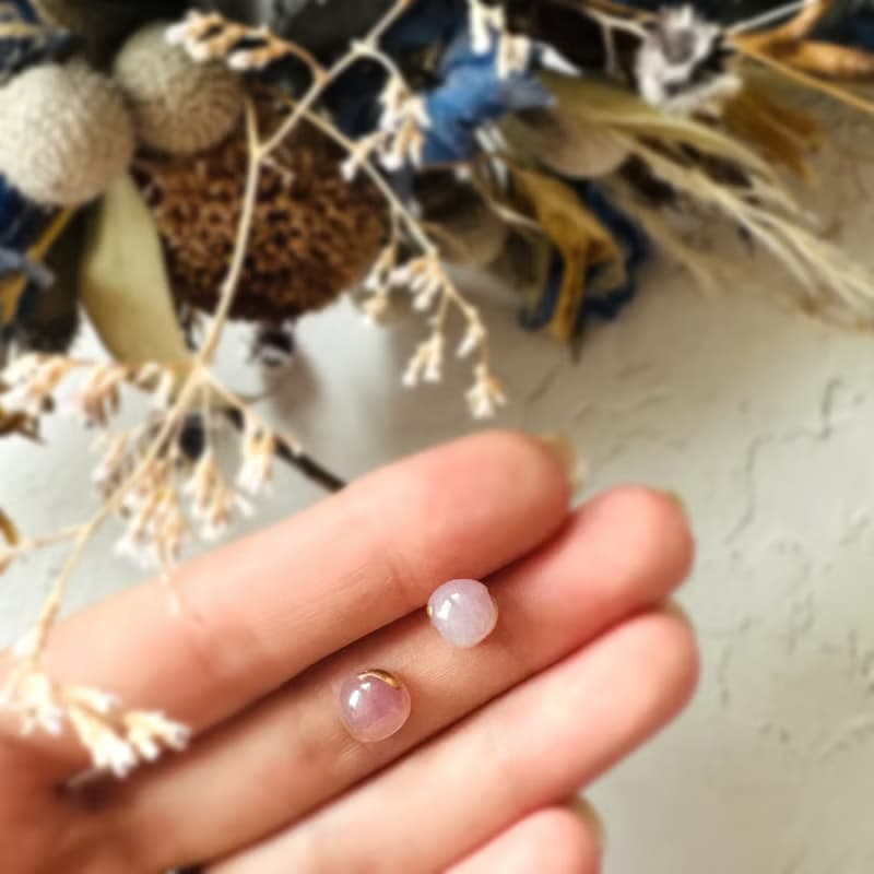 【再販】大人可愛い ピンク ディープローズクォーツ 金継ぎ 天然石 ピアス ノンホールピアス イヤリング ローズクォーツ 小さい 小ぶり シンプル ゴールド 金