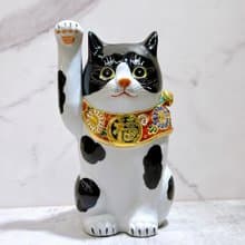 【守福家貓】日本九谷燒招財貓 | 黑布7號