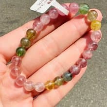 小精品螢光溫柔色彩碧璽水晶7.4-7.7mm16.62g電氣石旺夫石藍灰碧