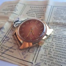 Red dial mechanical Soviet watch Raketa 2609.HA wind up mens watch 1977 vintage