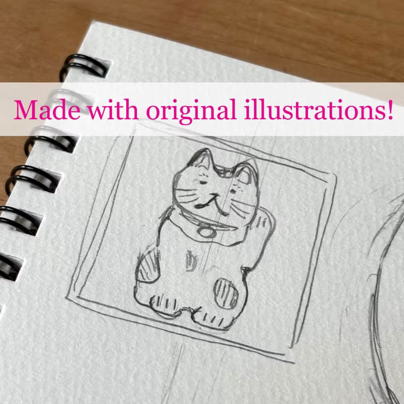 【數位】笑う門には福を呼ぶ、招き猫のカード - デジタルデータ