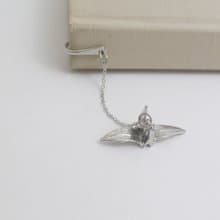 Origami,Origami bookmark,Origami, bird motif,wish bookmark,Silver folding crane