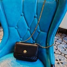 中古包 CELINE 黑金凱旋門晚宴包手拿包鏈條包斜揹包斜挎包單肩包