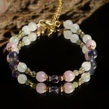 【神山晶礦】堇青鋰輝橄欖月光手鍊/堇青/鋰輝/橄欖/月光