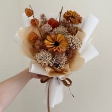 大地色花束 乾燥花束送禮 教師節 代寫卡片 附花提袋