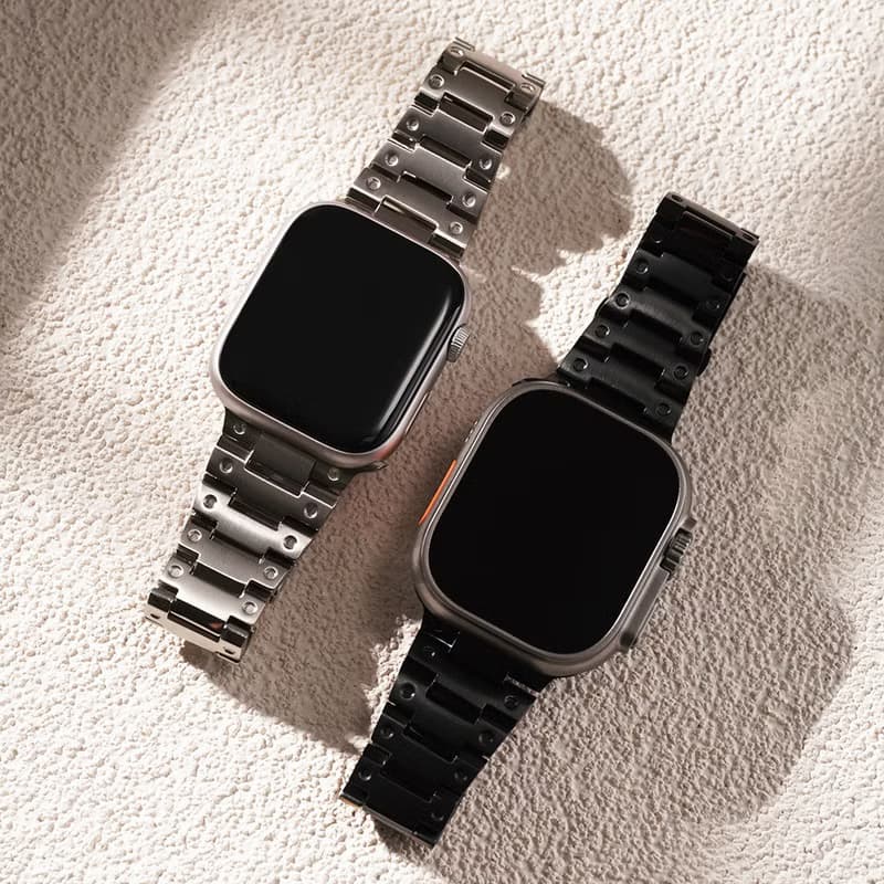 Apple watch - 復古經典小方塊鈦金屬 蘋果專用錶帶