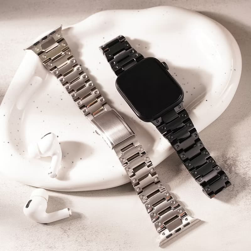 Apple watch - 復古經典小方塊鈦金屬 蘋果專用錶帶