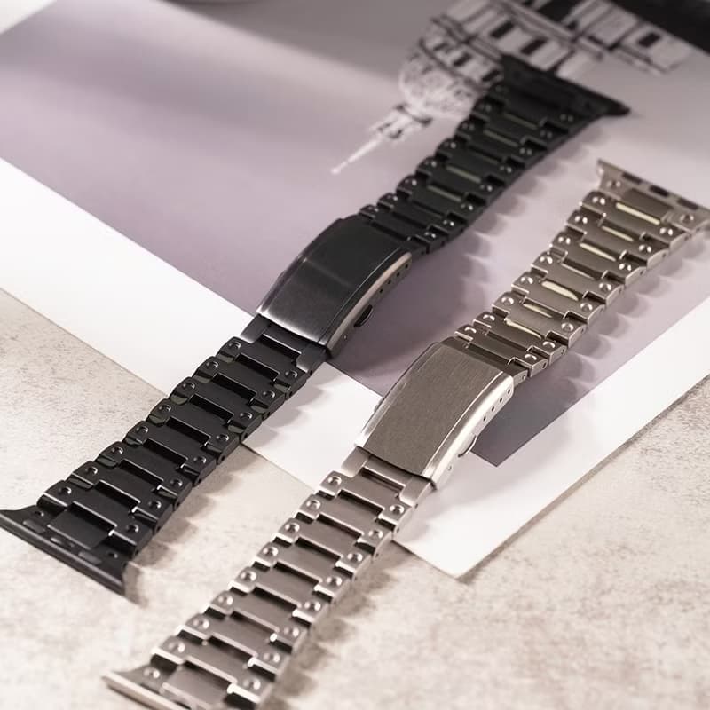 Apple watch - 復古經典小方塊鈦金屬 蘋果專用錶帶