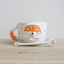 【陶瓷杯】瓷器狐狸先生杯 400ml