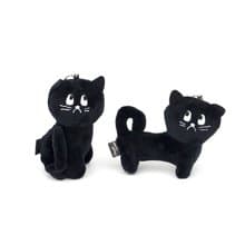 French Cats Fluffy Key Chain Cat Cute Animal Bag Gift Japan Travel Black Present